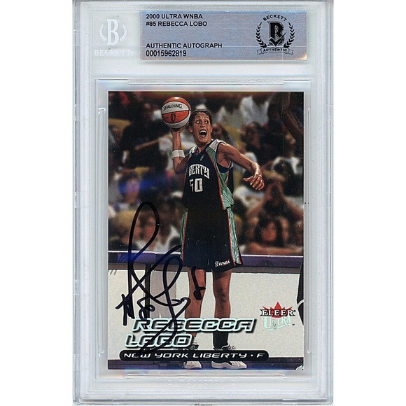 Rebecca Lobo NY Liberty Signed 2000 Ultra WNBA Basketball Card Beckett Authentic - Picture 1 of 5